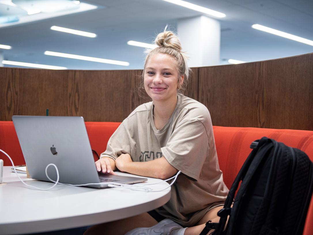 Student studying