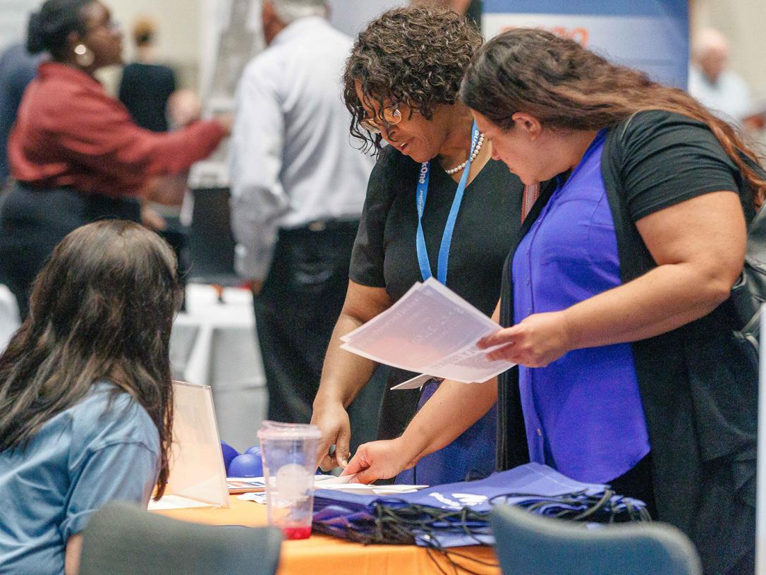 Employers meet job seekers at the Rep. Jim Banks job fair