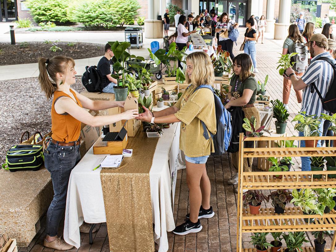 A plant vendor at the Mastodon Market