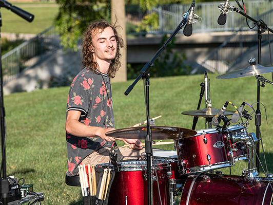 Photo of the drummer for the band Man of the Flood.