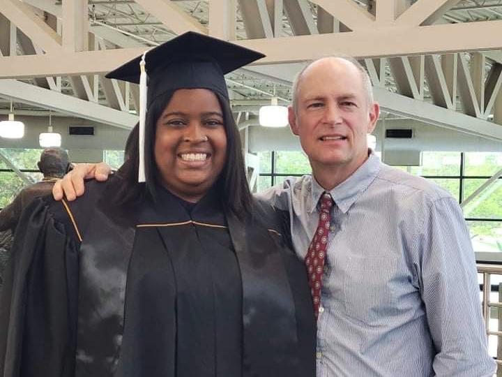 La'Kendra and Joseph Deitche at her college commencement