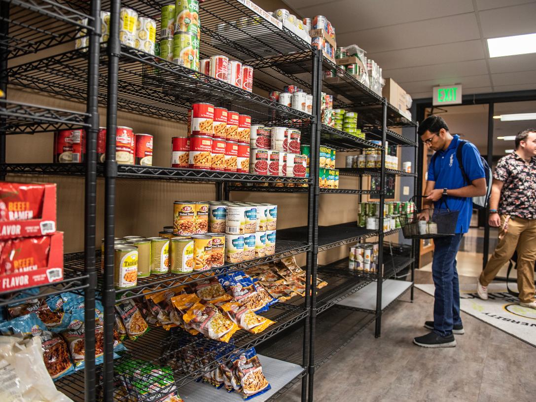 Students in the university pantry