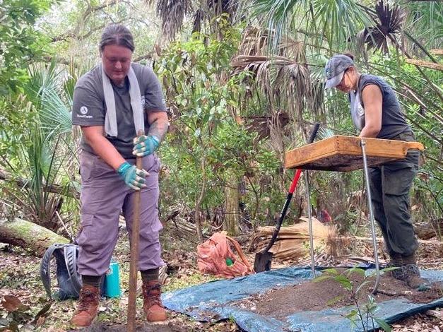 Whitney Hadley-Salay working on Cumberland Island.