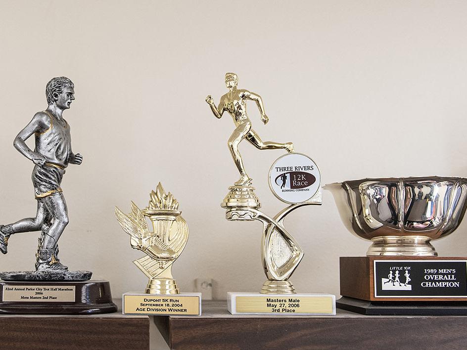 some of Mike Slaubaugh's trophies