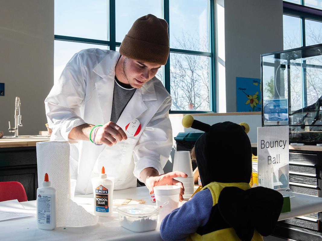 A PFW student during Science Central day.