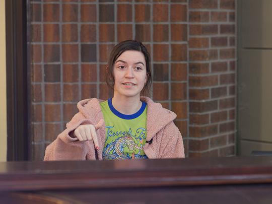 Fiona McKinney is playing the piano