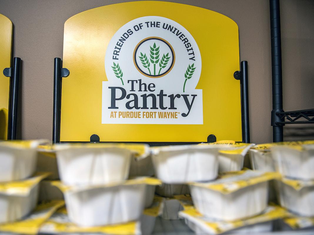 Sign for The FRIENDS of the University Pantry at Purdue Fort Wayne.