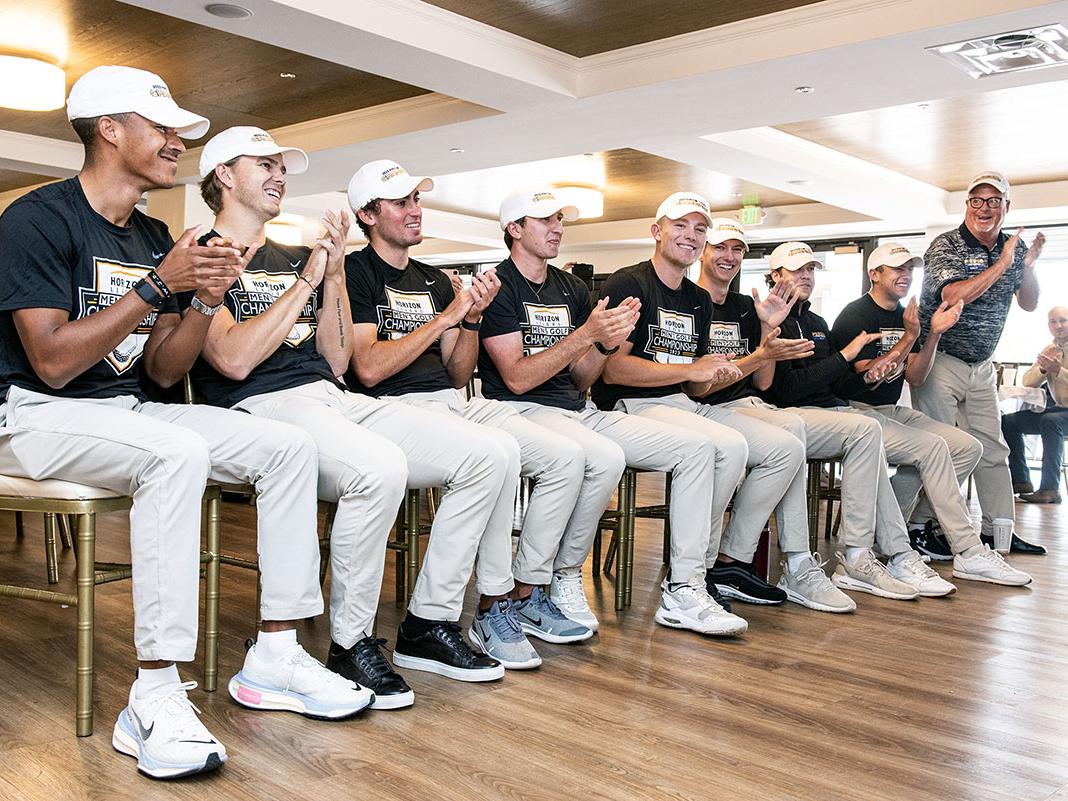 The Mastodon men's golf team is at a watch party