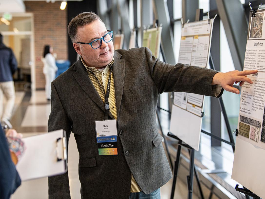 Rob Stone's explains his Irishtown research poster