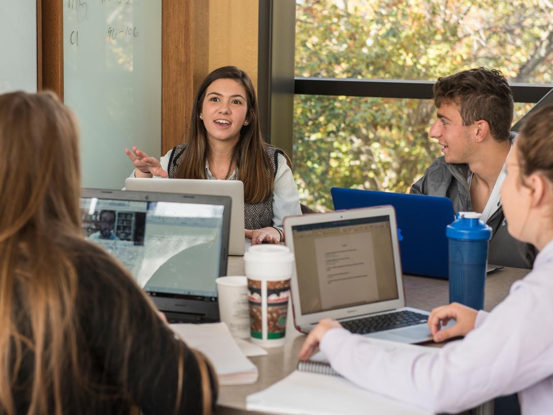 Students studying together