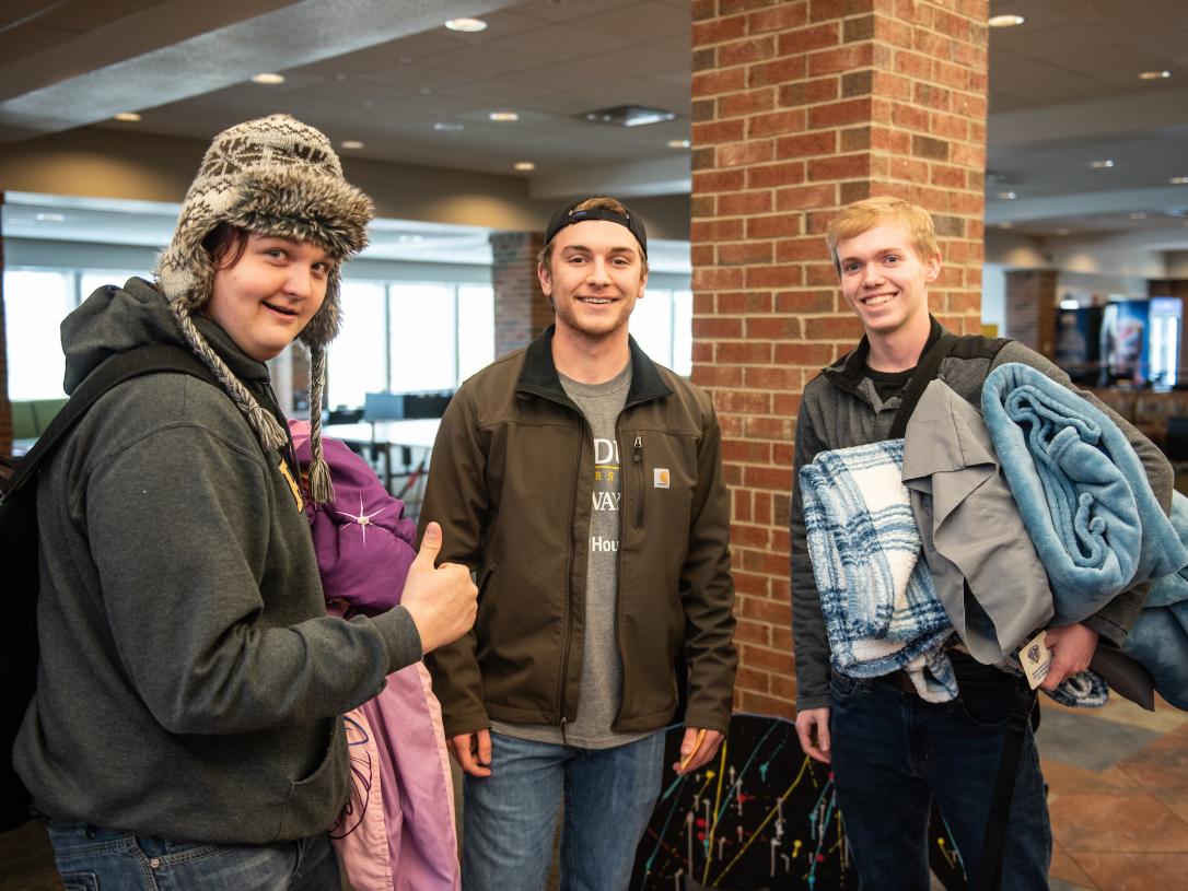 Students posing