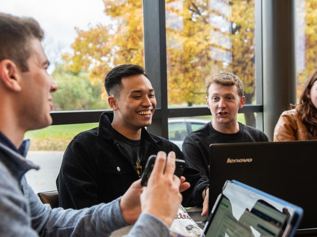 Students studying together