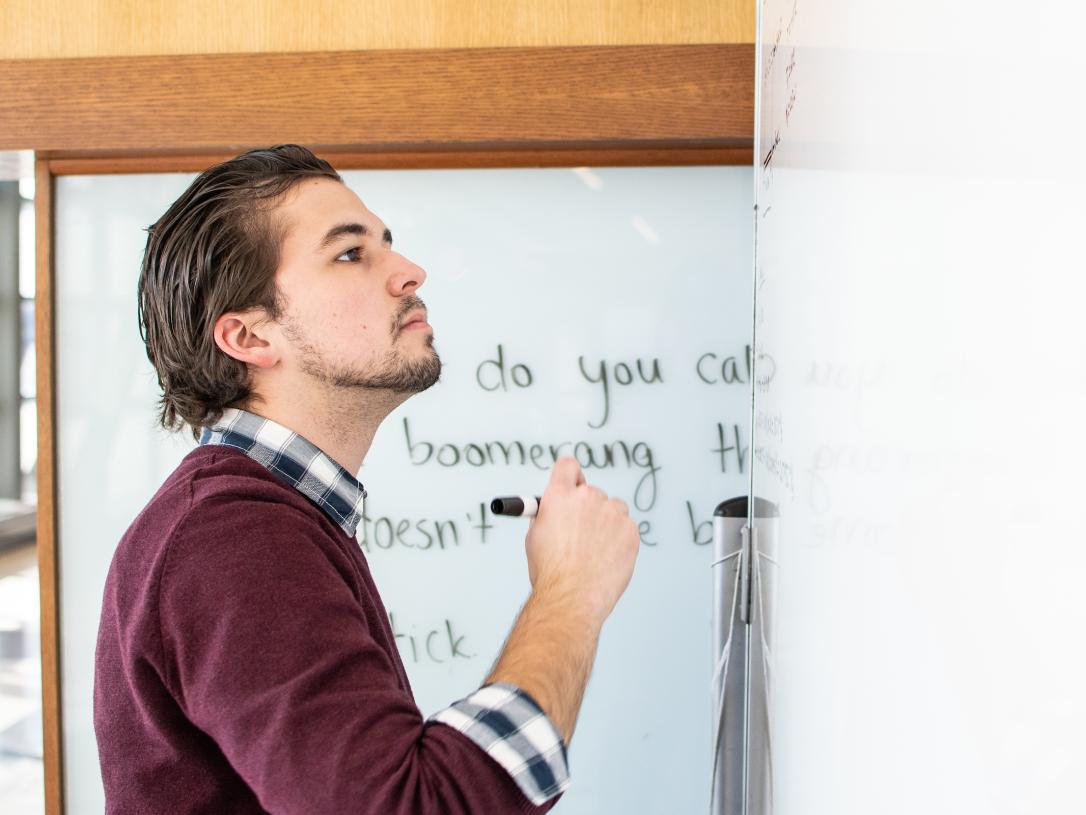 Student studying