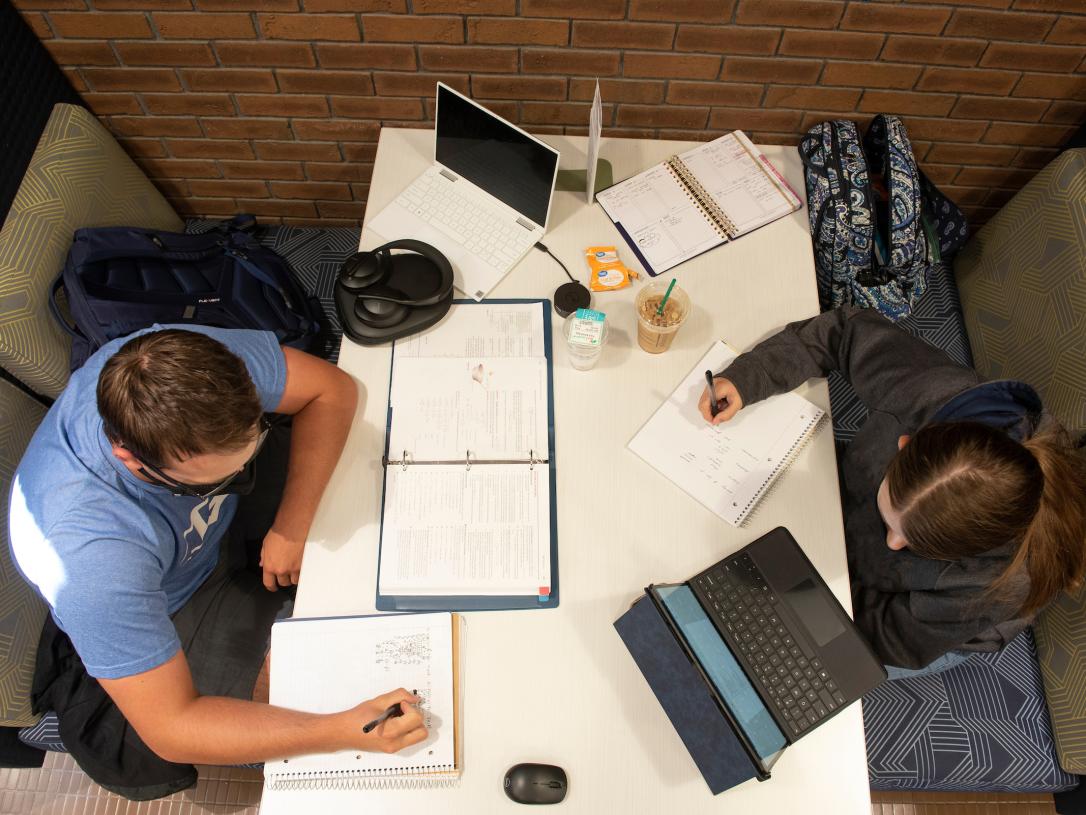 Students studying together