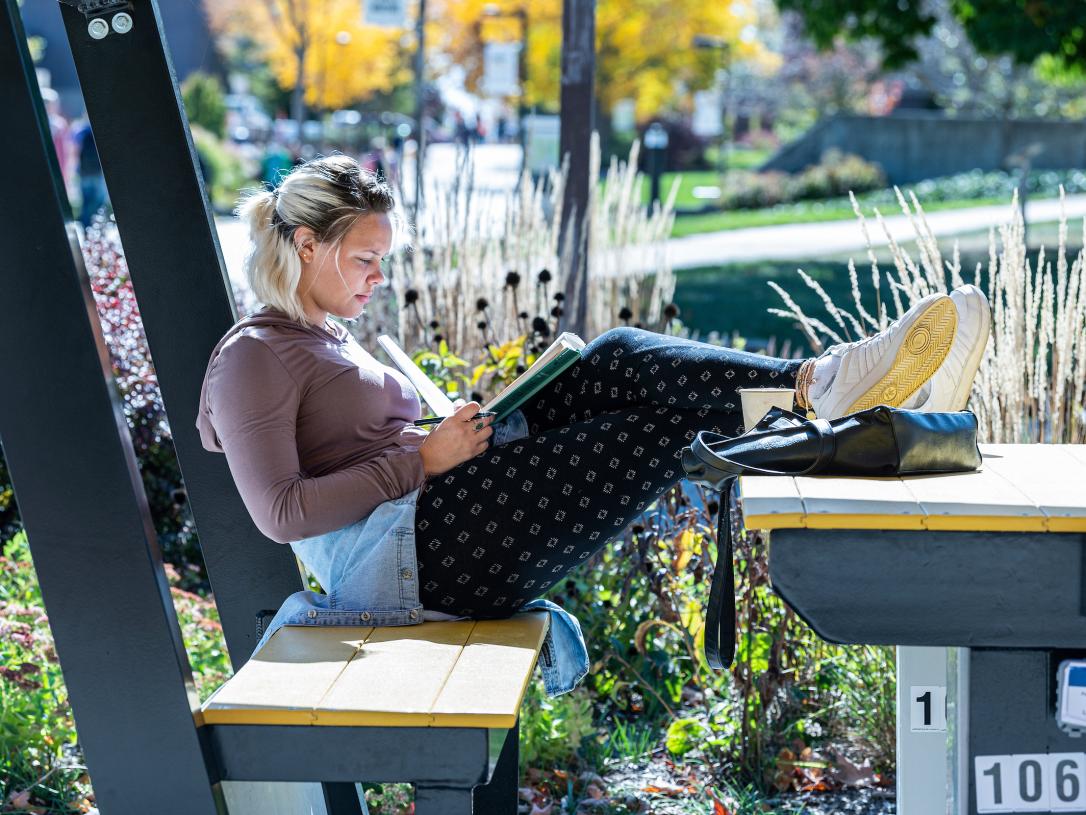 Student studying