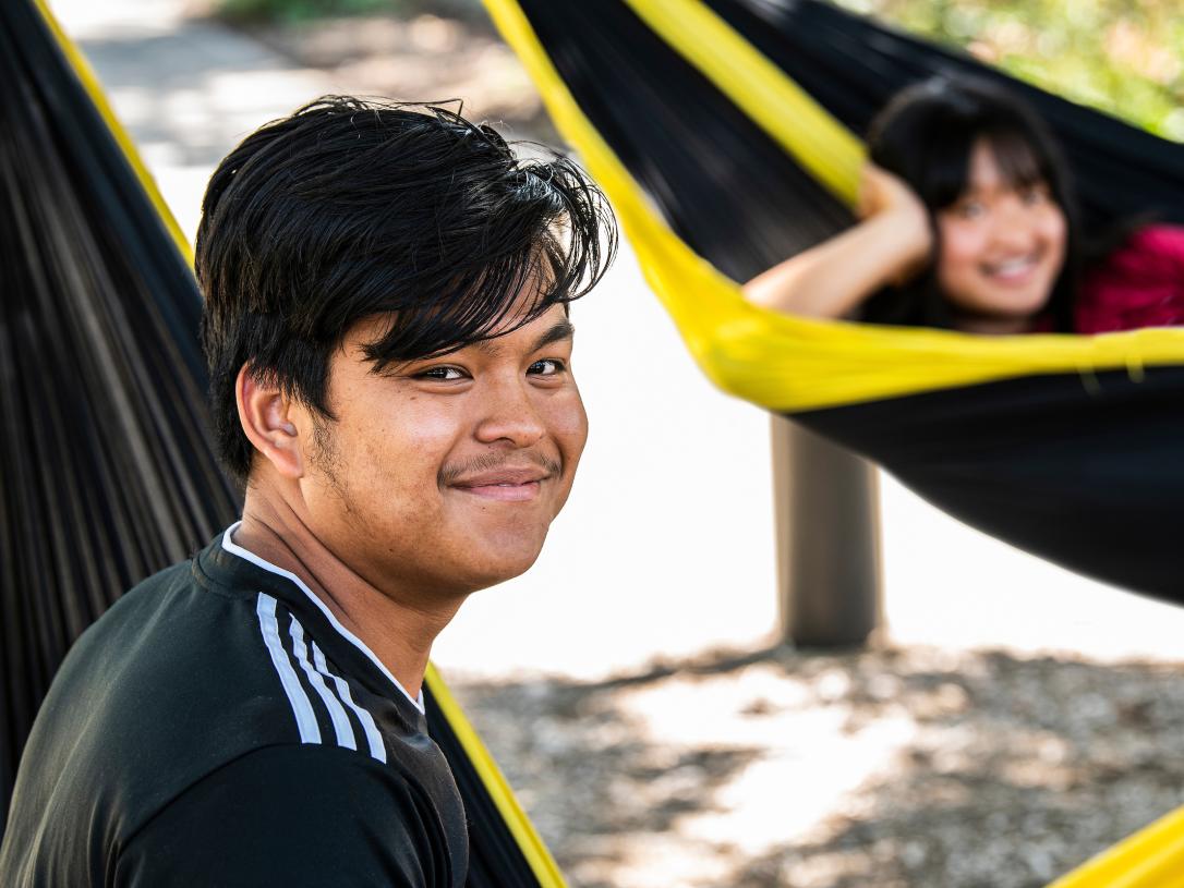 Students relaxing