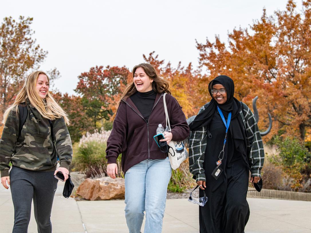 Students walking