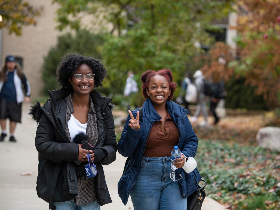 Students walking