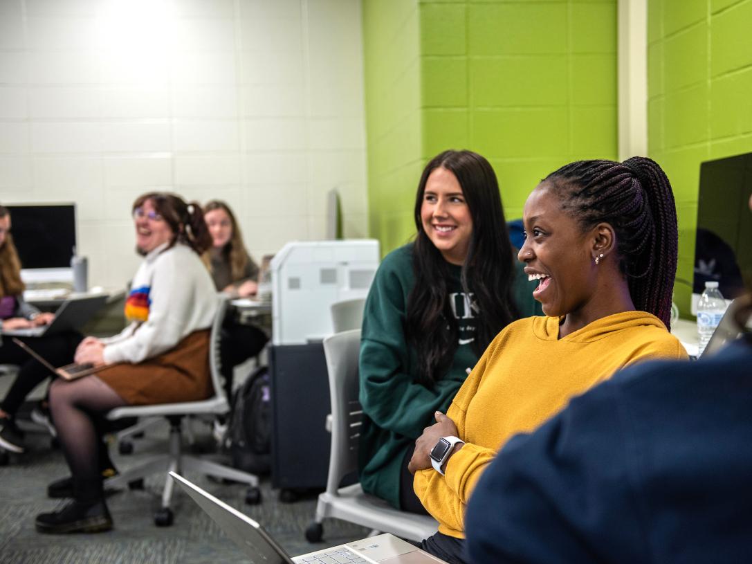 Students in a communication classroom.