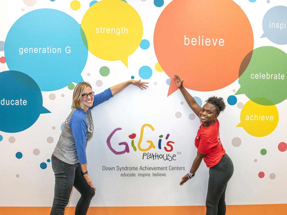 A decorated wall at GiGi's Playhouse