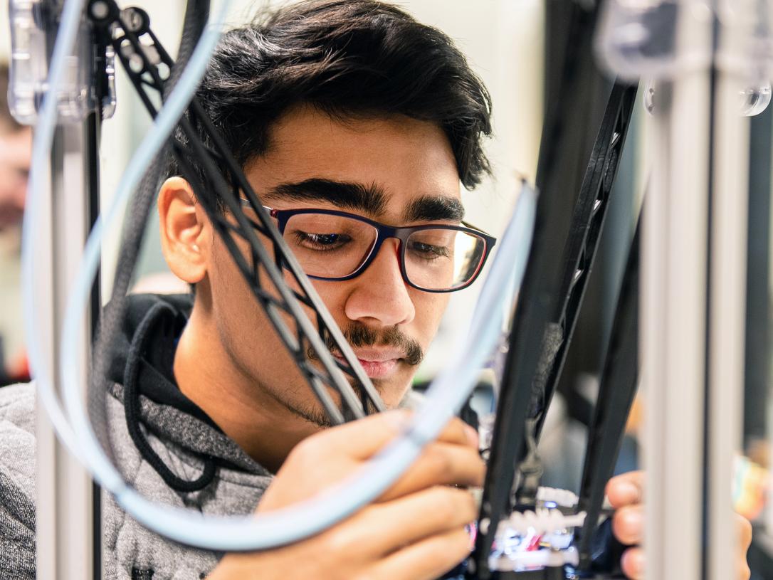 Student in a lab