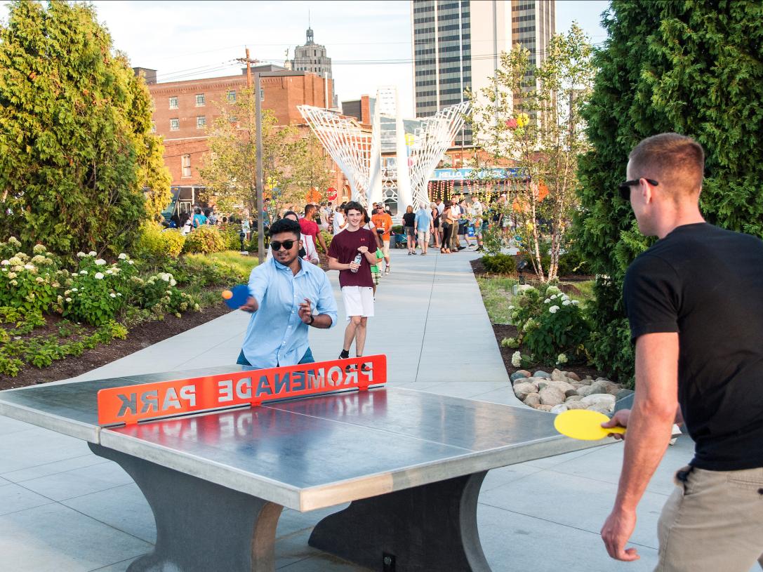 People playing ping pong