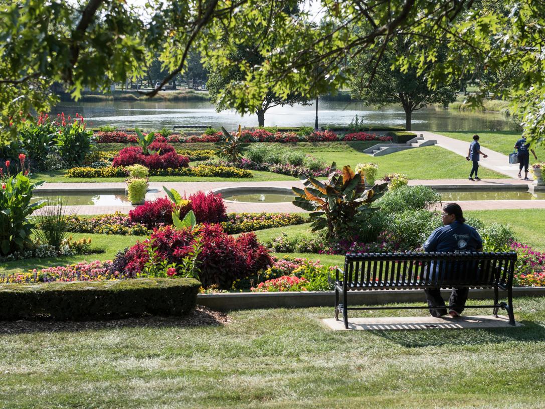 View of lakeside park