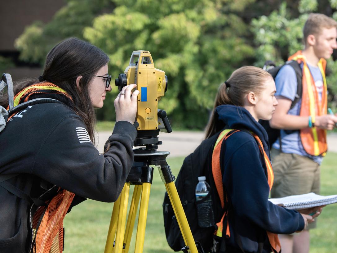 Students surveying