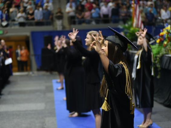 Sign language at commencement ceremony