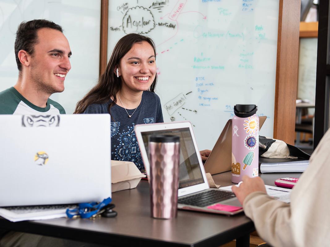 Students studying together.