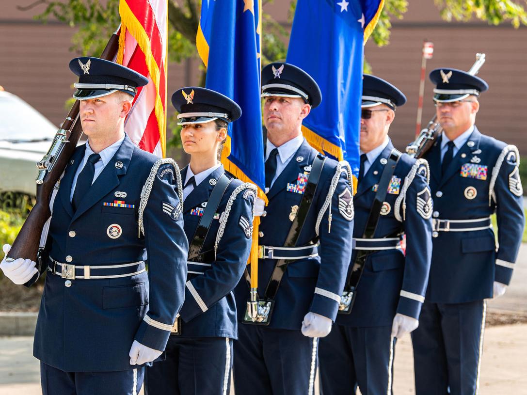 Color guard at the 2022 Military Appreciation Day at Purdue Fort Wayne