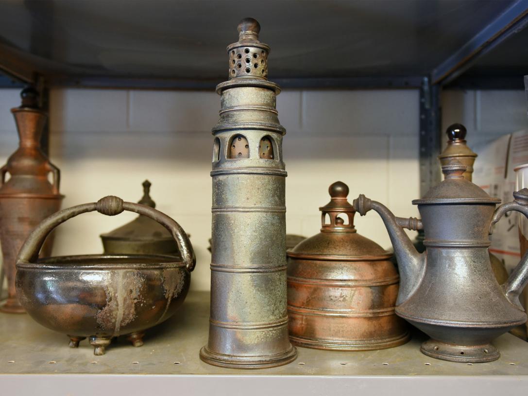 Ceramics pottery after firing.