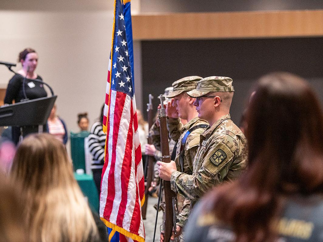 A color guard at the 2022 Serving Those Who Serve Brunch