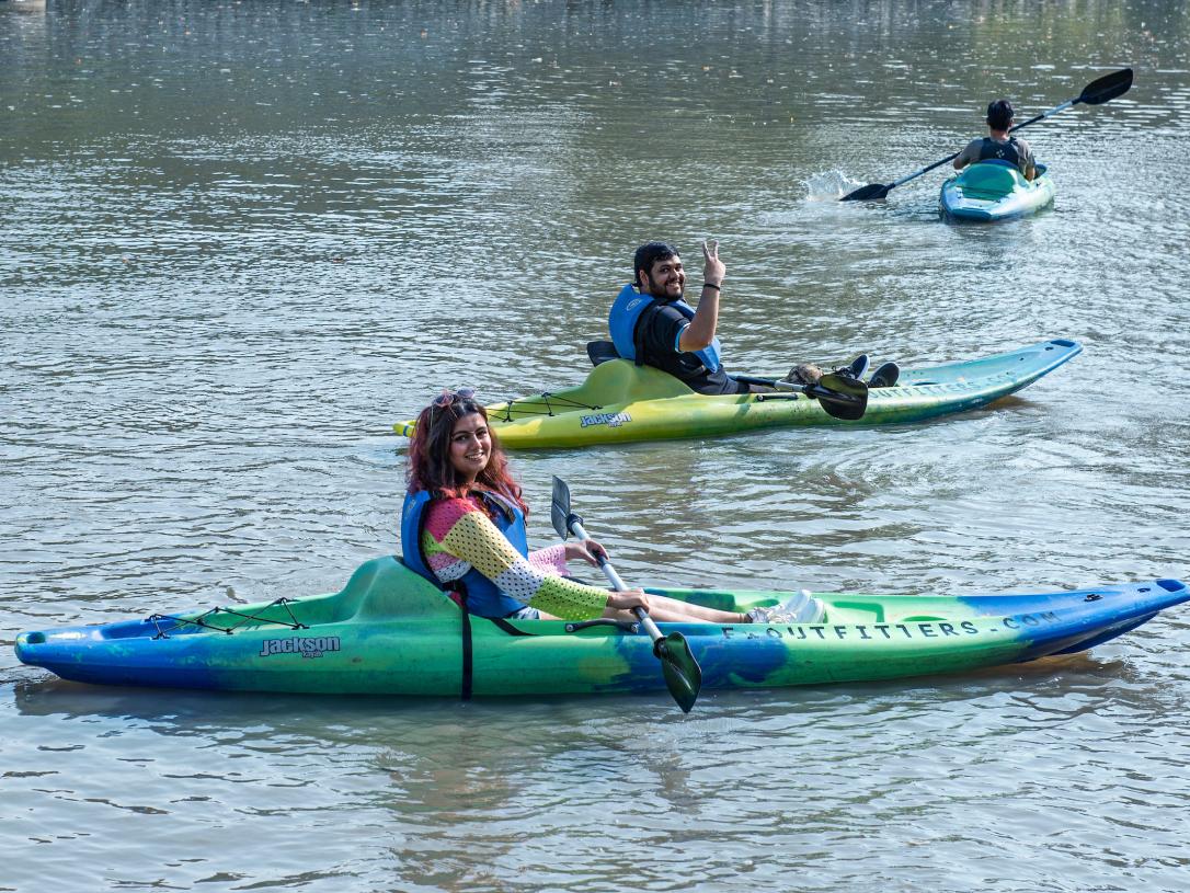 Students kayaking