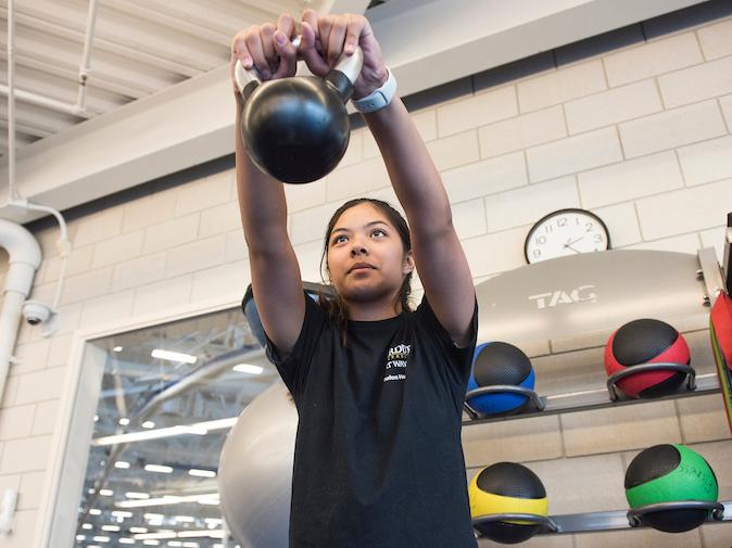 Student exercising