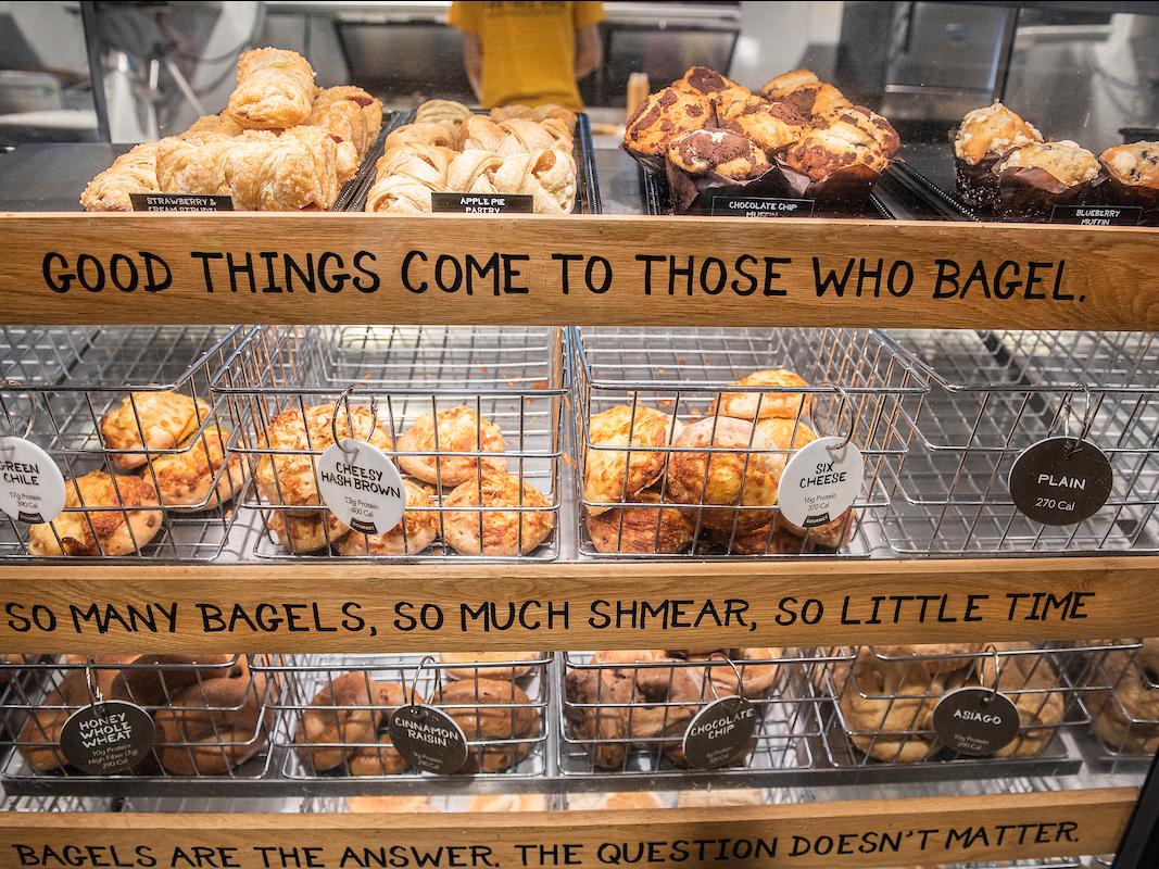 Baskets of bagels