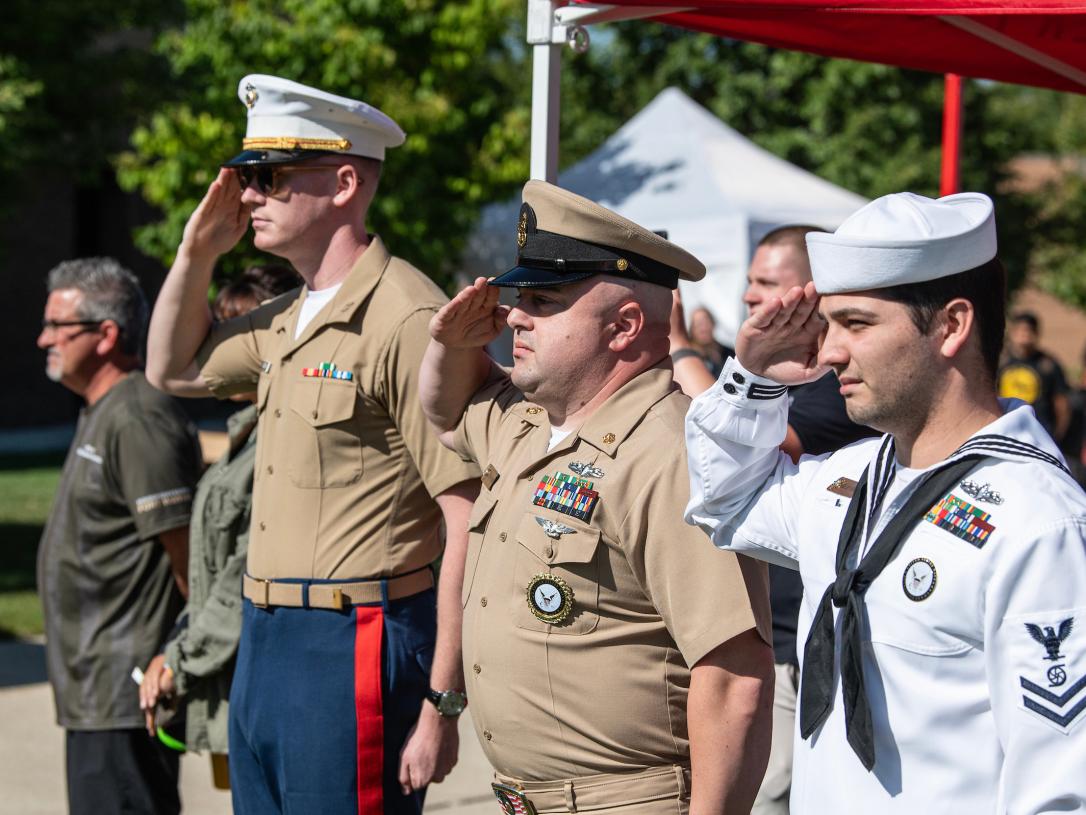 Students at military day