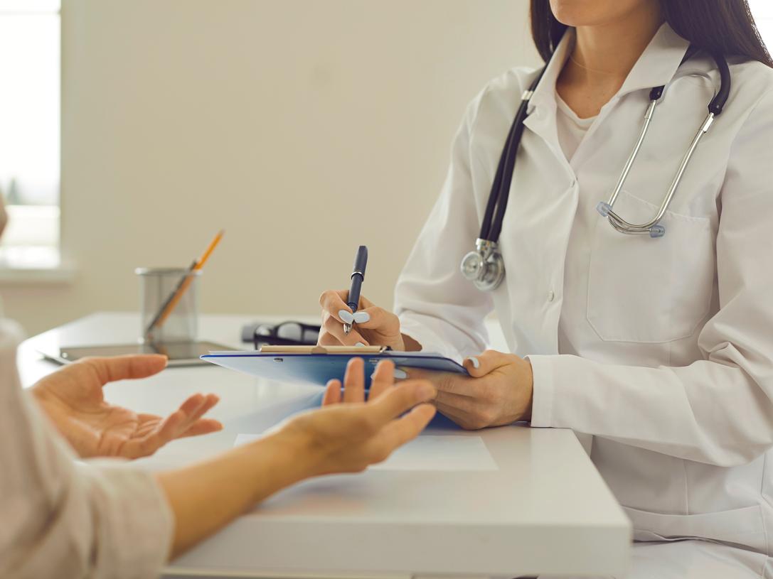 Healthcare worker with a clipboard