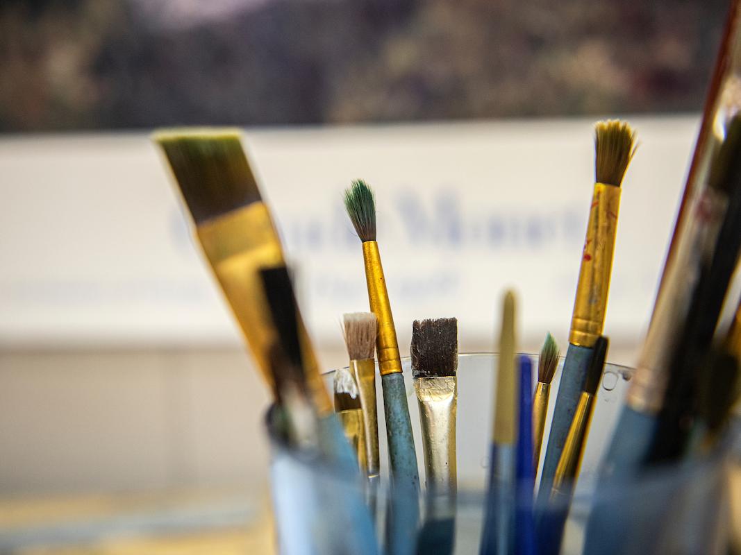 A collection of artist's paintbrushes