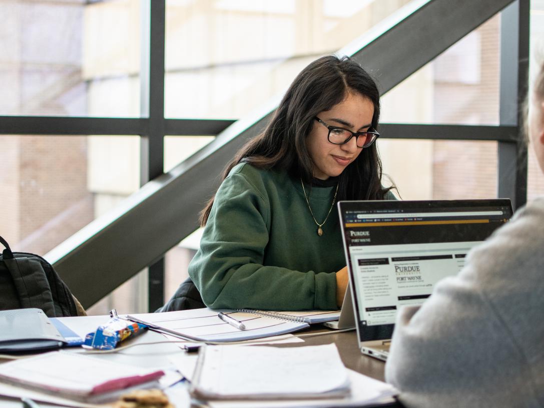 Students studying together.