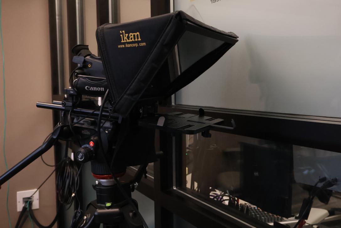 Video Camera With Teleprompter