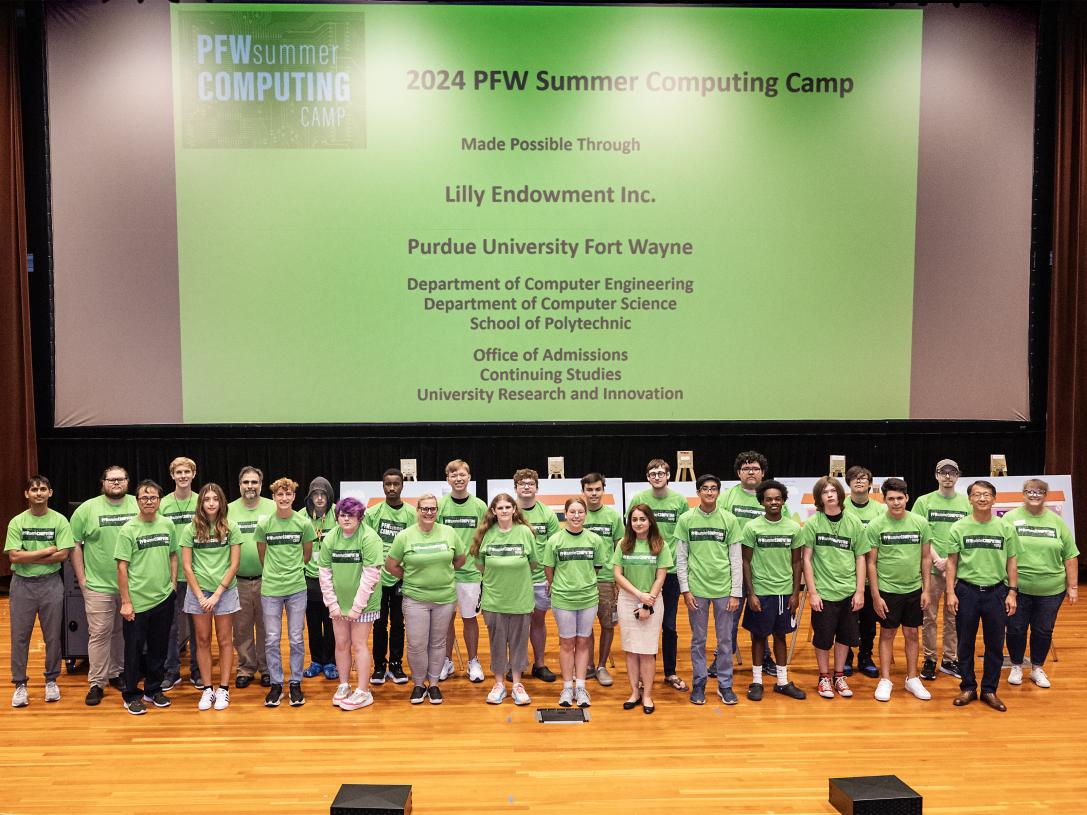 2024 Summer Computing Camp Group Photo: Over 20 students successfully completed a week-long program.