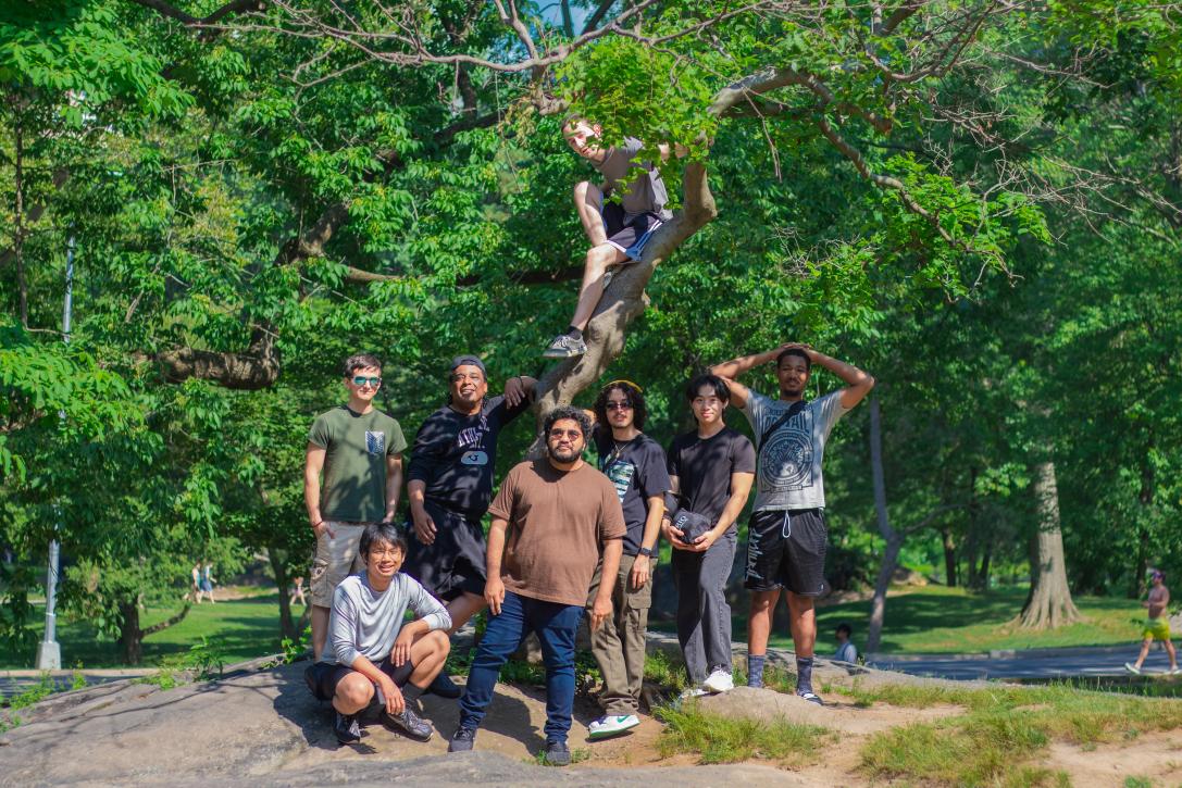 TRIO students pose for a photo outside.