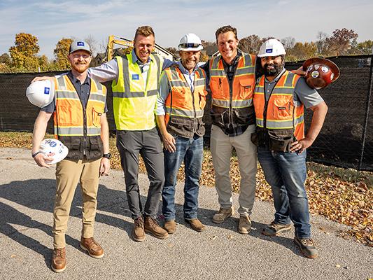 Construction crew at the groundbreaking