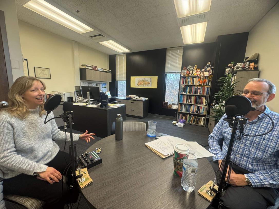 Professor Jolene Lawton being interviewed by CoS Dean Ron Friedman.