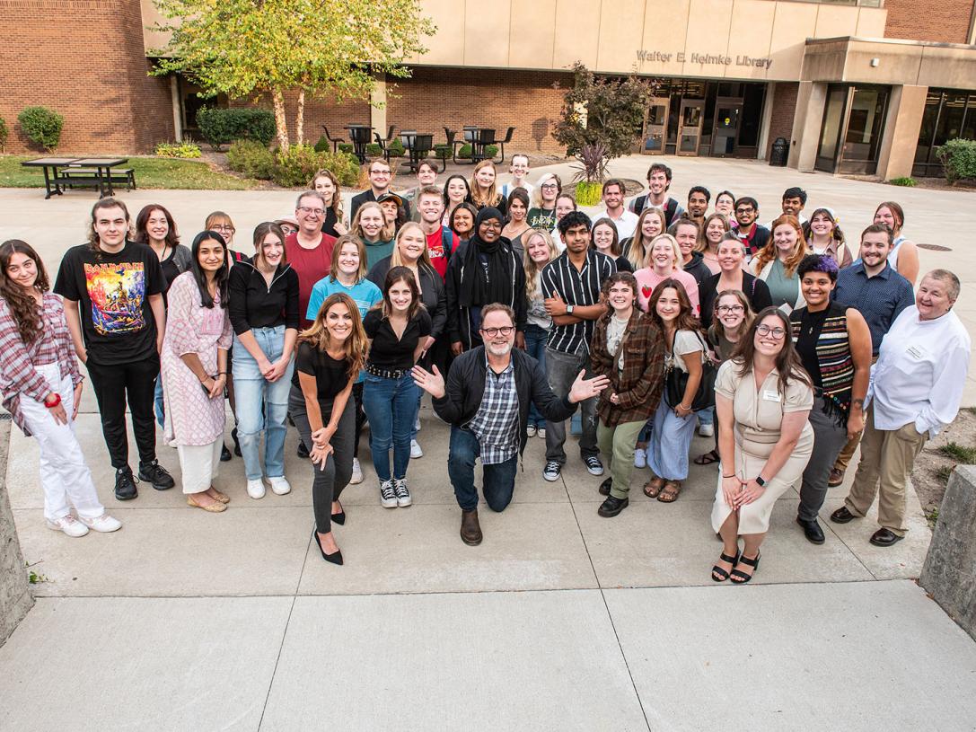 Rainn Wilson with Purdue Fort Wayne students