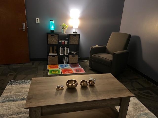Photo of a low-sensory room on campus.