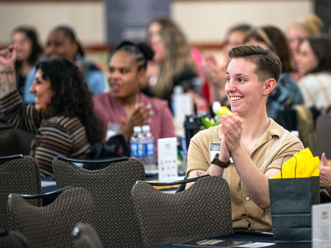 Attendees at a women's conference at Purdue Fort Wayne