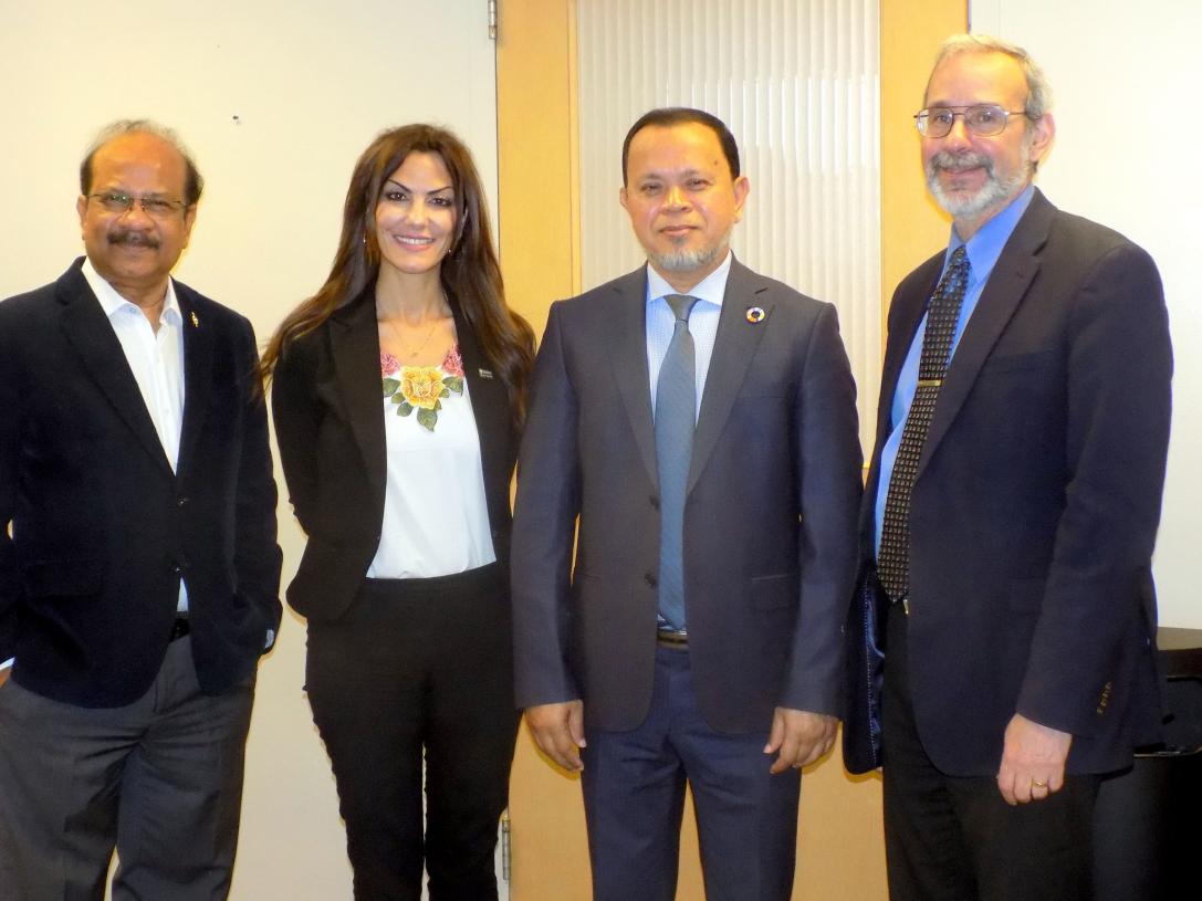 Ahmed Mustafa, Farah Combs, Sabur Khan, and Ron Friedman