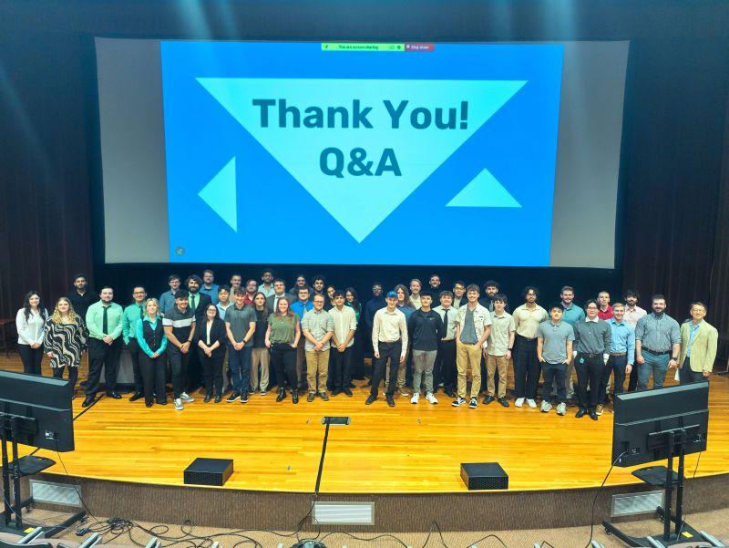 2024-2025 AY Senior Capstone Group Photo Celebrating the End of the Semester Final Presentation Showing Their Year Long Hard Work